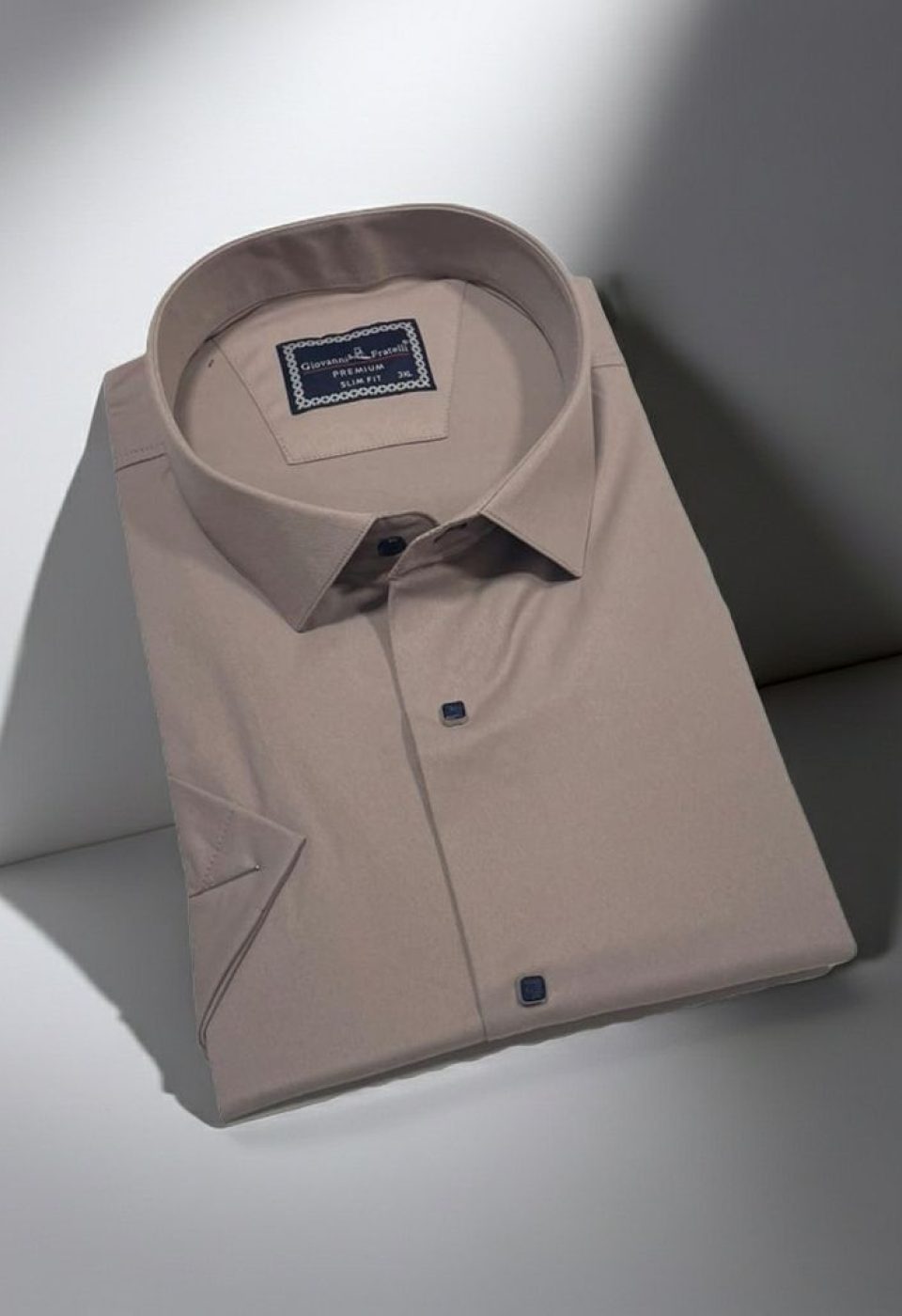 Büyük Beden Slim Fit Kısa Kol Düz Renk Erkek Gömlek 4GMK323037017 - Giovanni Fratelli