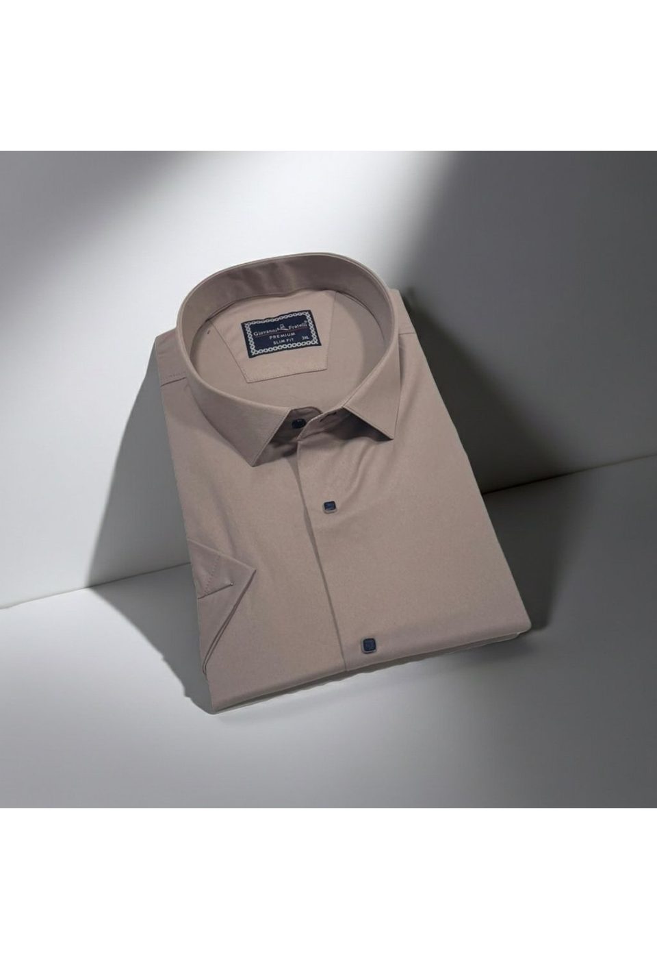 Büyük Beden Slim Fit Kısa Kol Düz Renk Erkek Gömlek 4GMK323037017 - Giovanni Fratelli