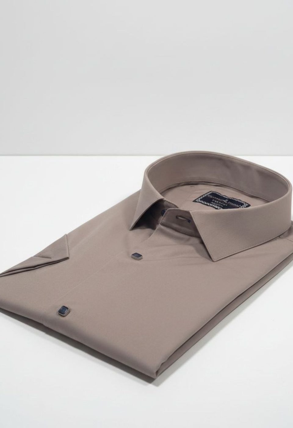 Büyük Beden Slim Fit Kısa Kol Düz Renk Erkek Gömlek 4GMK323037017