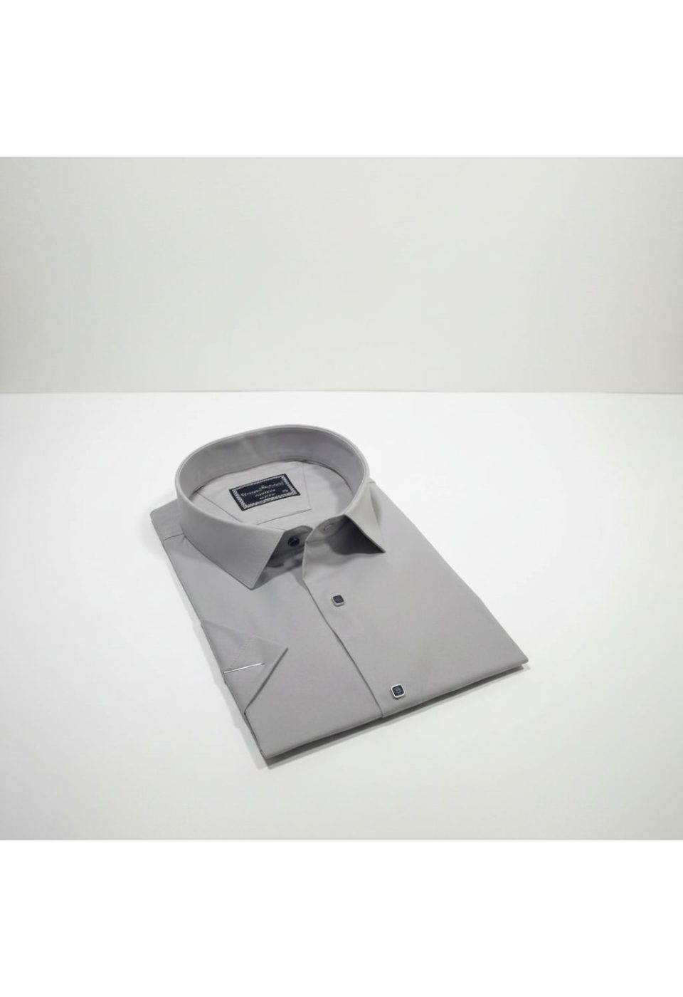 3037 BT CR K SATIN 018 Büyük Beden Slim Fit Kısa Kol Düz Renk Erkek Gömlek 4GMK323037018 - Giovanni Fratelli