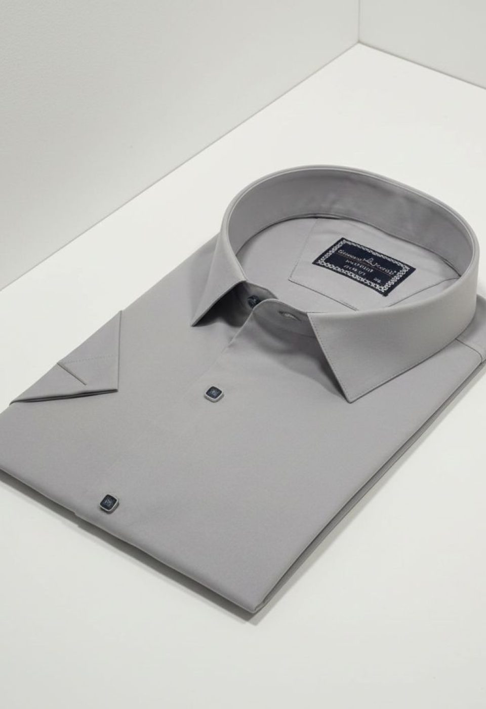 3037 BT CR K SATIN 018 Büyük Beden Slim Fit Kısa Kol Düz Renk Erkek Gömlek 4GMK323037018 - Giovanni Fratelli