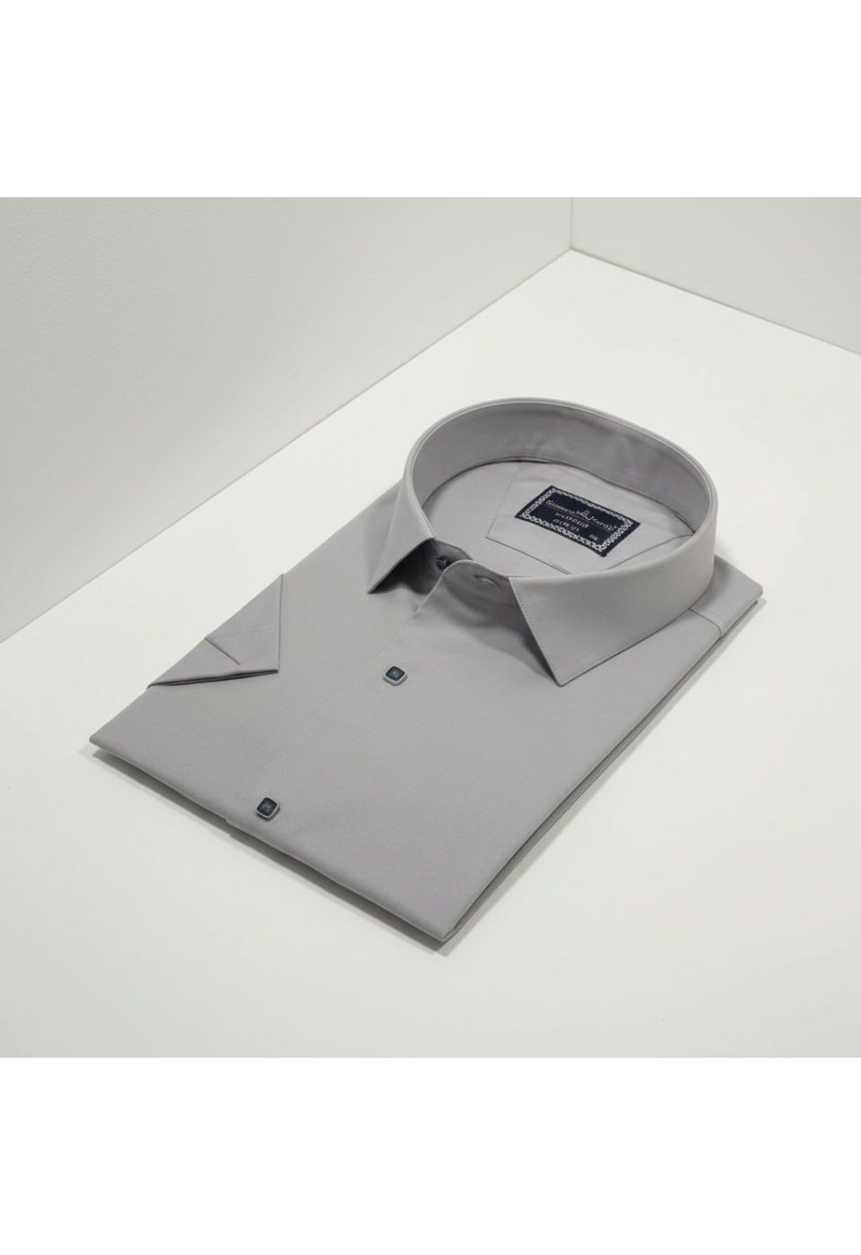 3037 BT CR K SATIN 018 Büyük Beden Slim Fit Kısa Kol Düz Renk Erkek Gömlek 4GMK323037018 - Giovanni Fratelli
