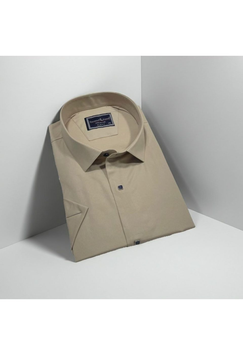 Büyük Beden Slim Fit Kısa Kol Düz Renk Erkek Gömlek 4GMK323037019 - Giovanni Fratelli