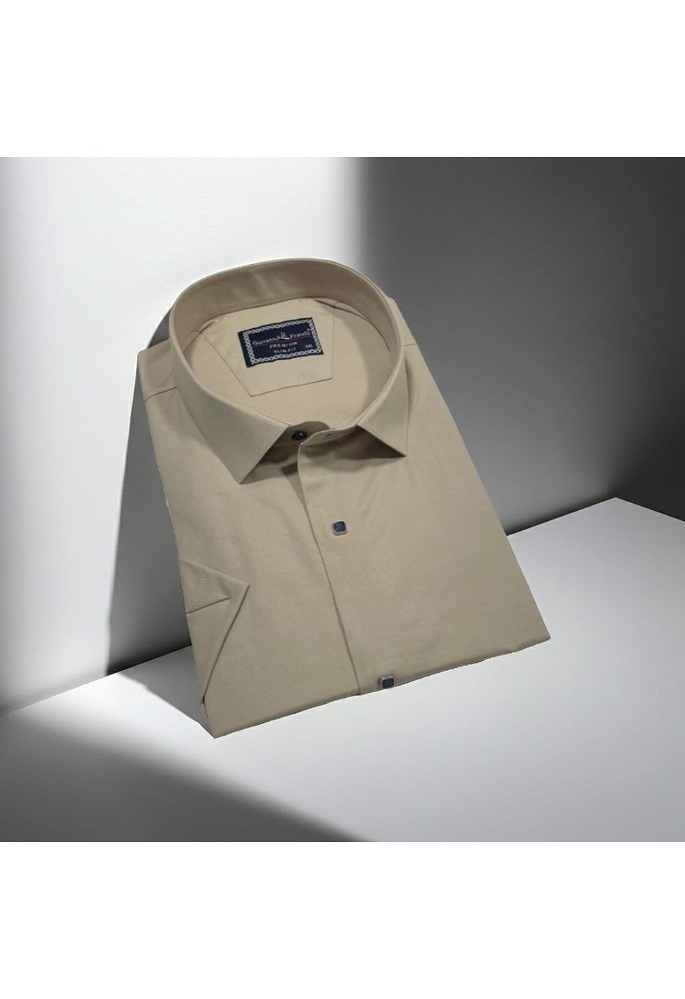 Büyük Beden Slim Fit Kısa Kol Düz Renk Erkek Gömlek 4GMK323037019 - Giovanni Fratelli