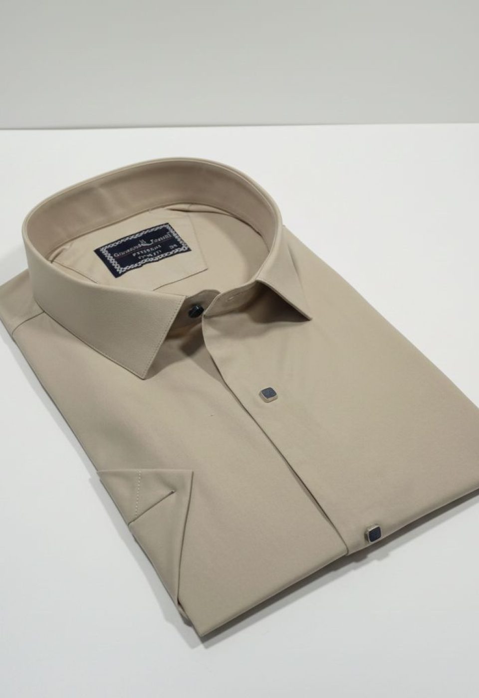 Büyük Beden Slim Fit Kısa Kol Düz Renk Erkek Gömlek 4GMK323037019 - Giovanni Fratelli