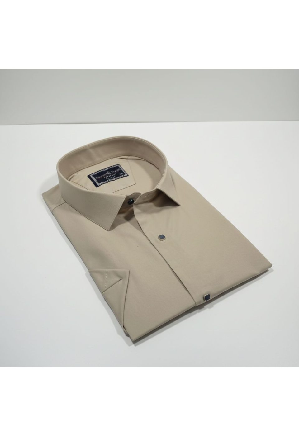 Büyük Beden Slim Fit Kısa Kol Düz Renk Erkek Gömlek 4GMK323037019 - Giovanni Fratelli