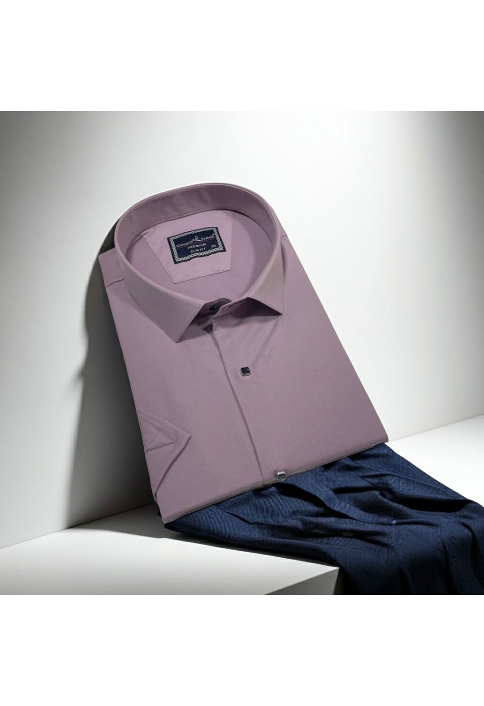 3037 BT CR K SATIN 020 Büyük Beden Slim Fit Kısa Kol Düz Renk Erkek Gömlek 4GMK323037020 - Giovanni Fratelli