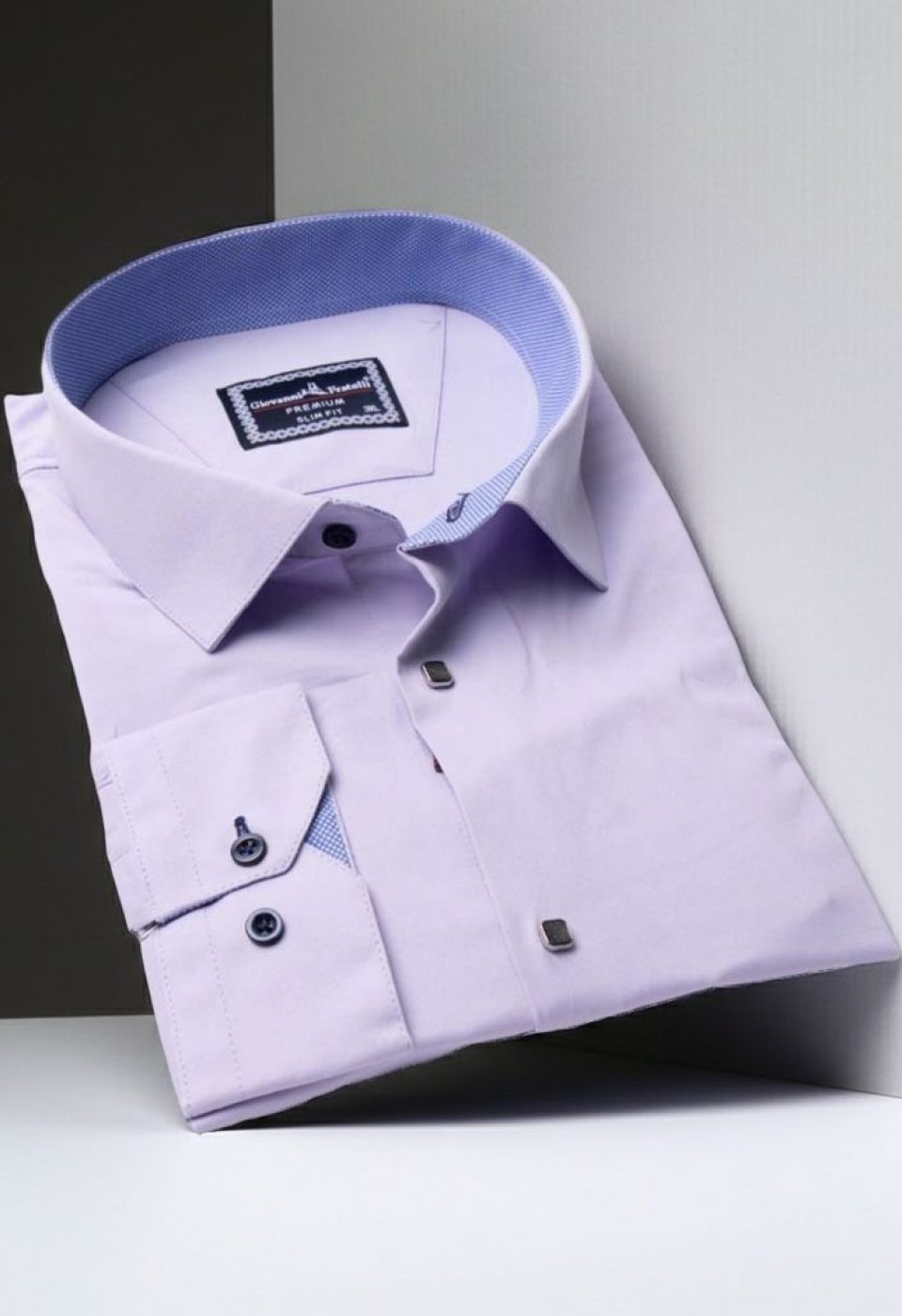 Büyük Beden Slim Fit Uzun Kol Düz Renk Saten Erkek Gömlek 4GMK313037004