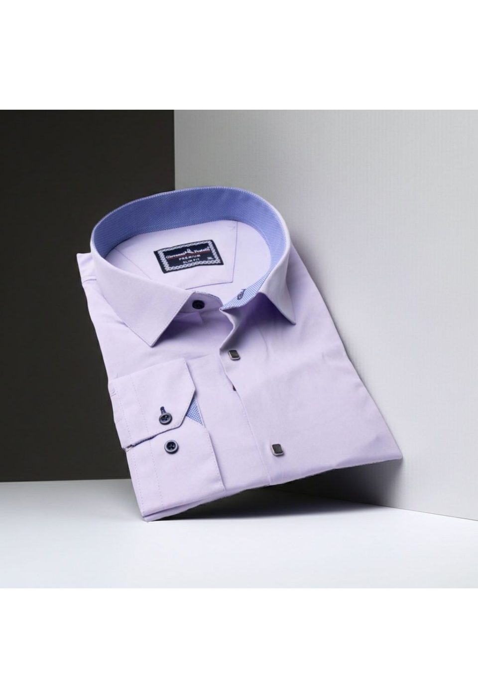 Büyük Beden Slim Fit Uzun Kol Düz Renk Saten Erkek Gömlek 4GMK313037004 - Giovanni Fratelli