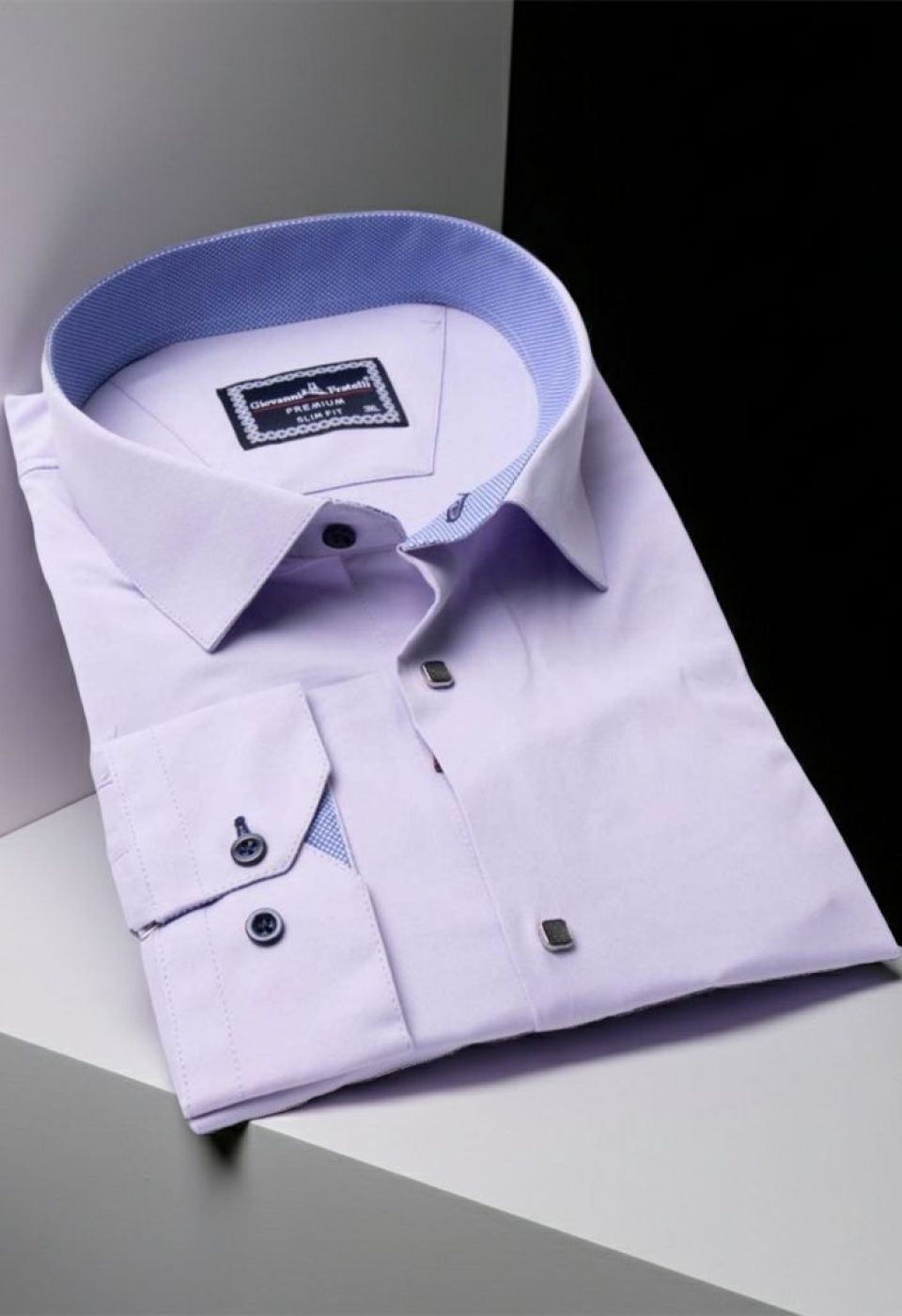 Büyük Beden Slim Fit Uzun Kol Düz Renk Saten Erkek Gömlek 4GMK313037004