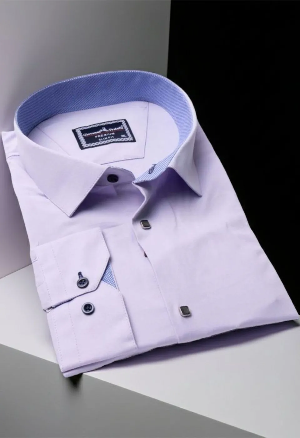 Büyük Beden Slim Fit Uzun Kol Düz Renk Saten Erkek Gömlek 4GMK313037004