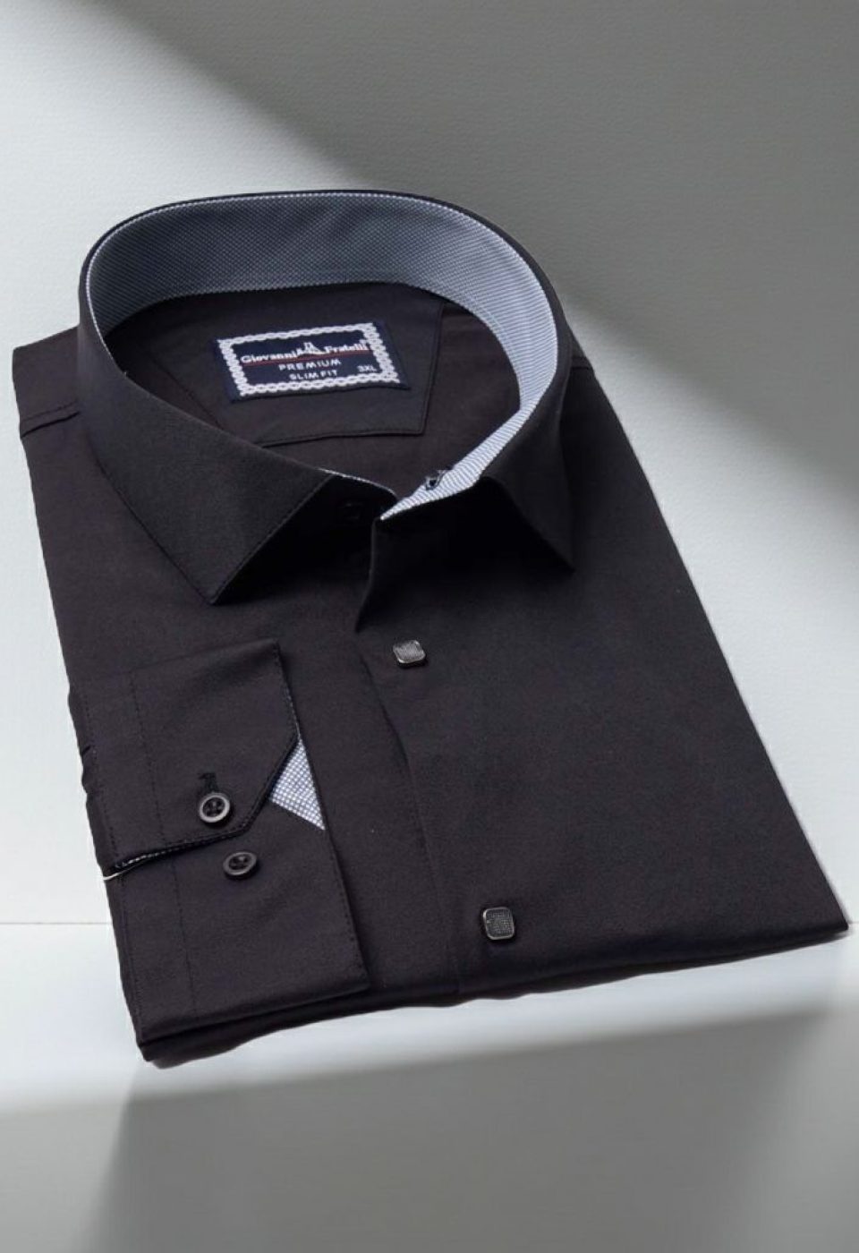 Büyük Beden Slim Fit Uzun Kol Düz Renk Saten Erkek Gömlek 4GMK313037005