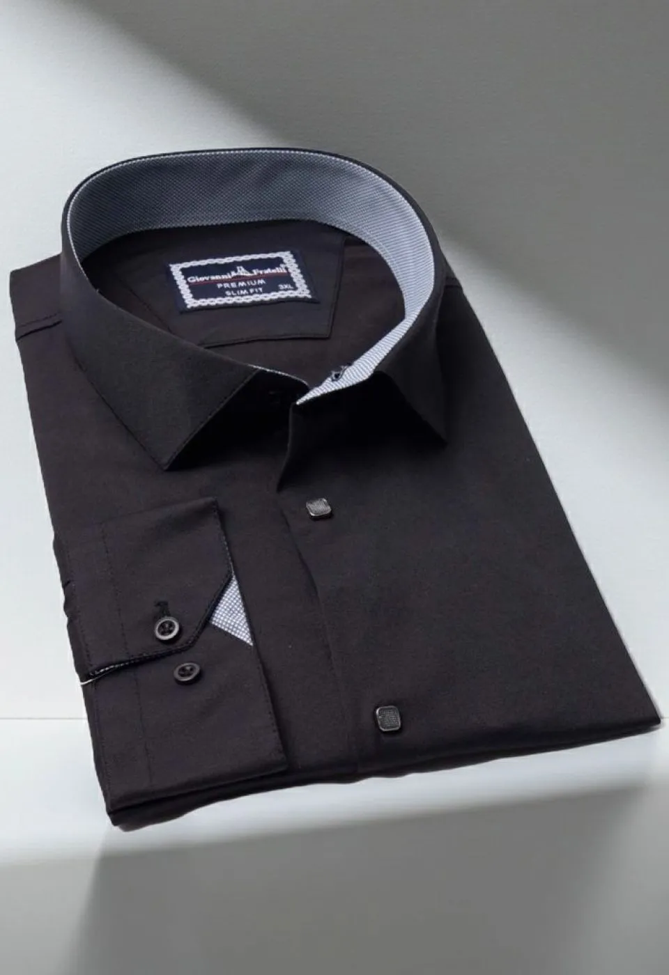 Büyük Beden Slim Fit Uzun Kol Düz Renk Saten Erkek Gömlek 4GMK313037005
