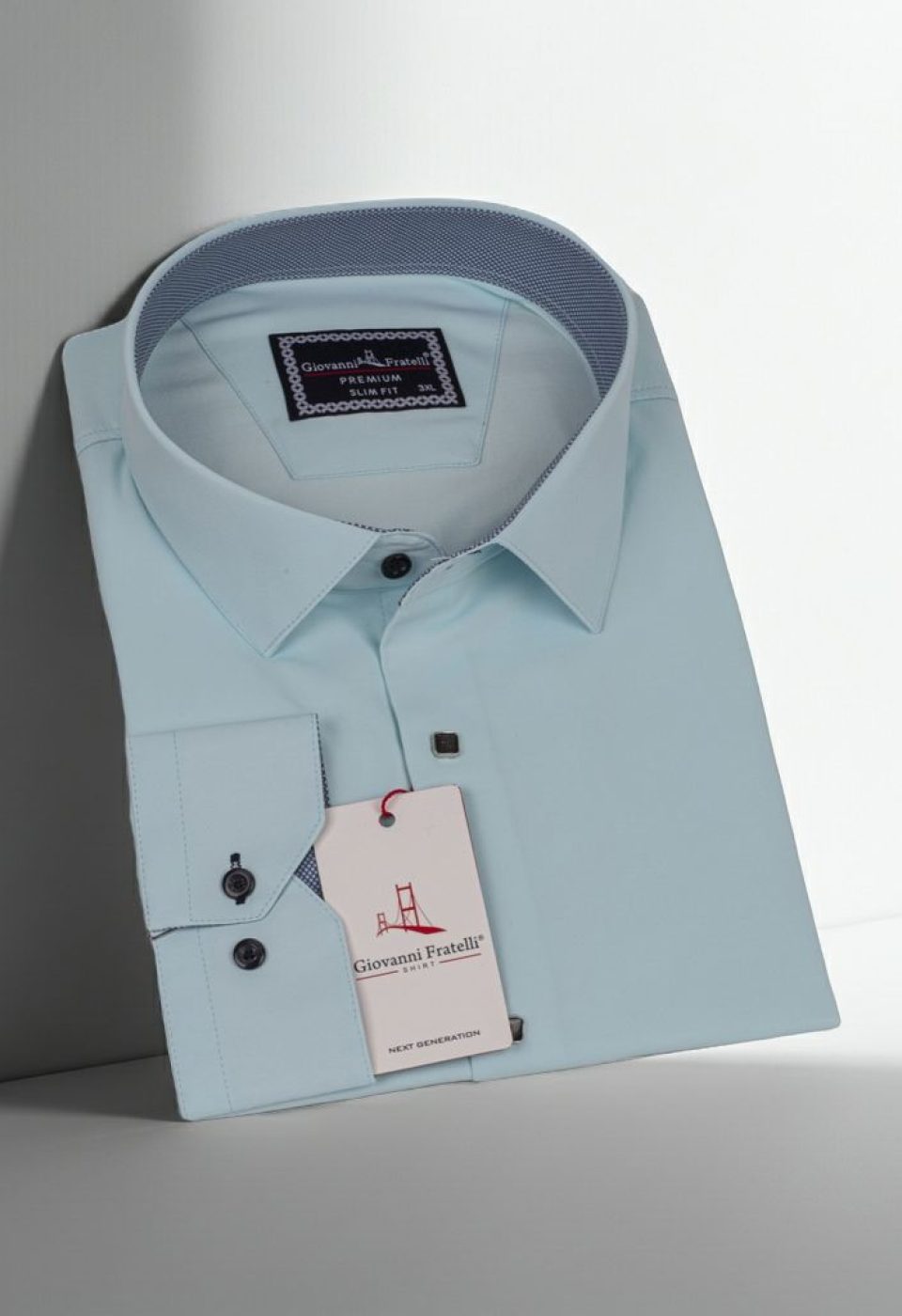Büyük Beden Slim Fit Uzun Kol Düz Renk Saten Erkek Gömlek 4GMK313037006