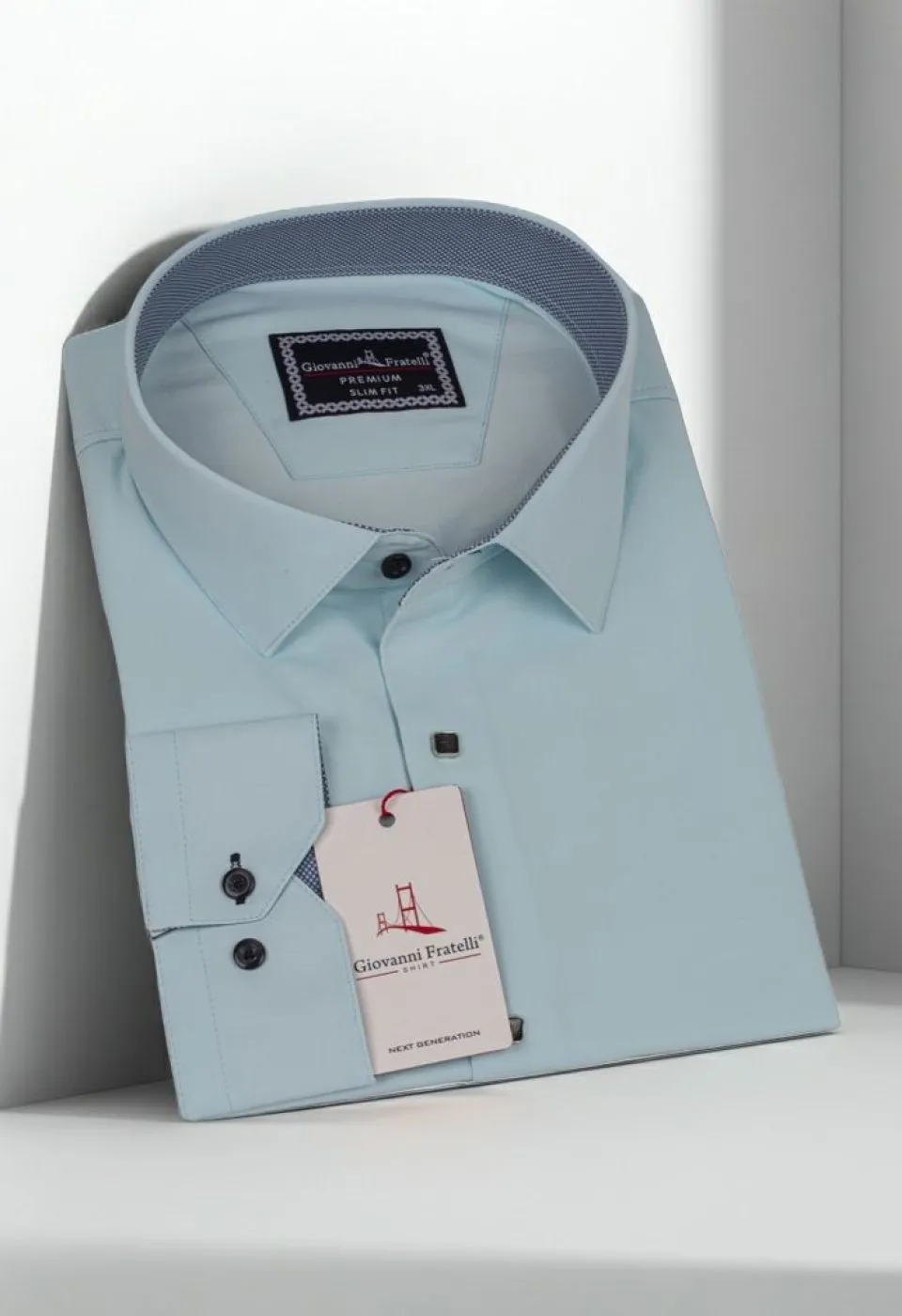 Büyük Beden Slim Fit Uzun Kol Düz Renk Saten Erkek Gömlek 4GMK313037006