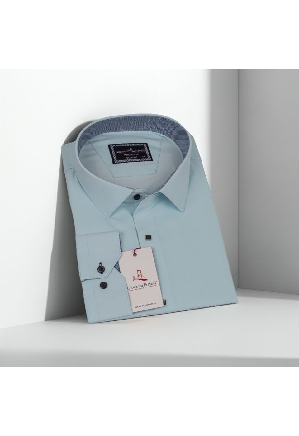 3037 BT CR SATIN 006 Büyük Beden Slim Fit Uzun Kol Düz Renk Saten Erkek Gömlek 4GMK313037006 - Giovanni Fratelli