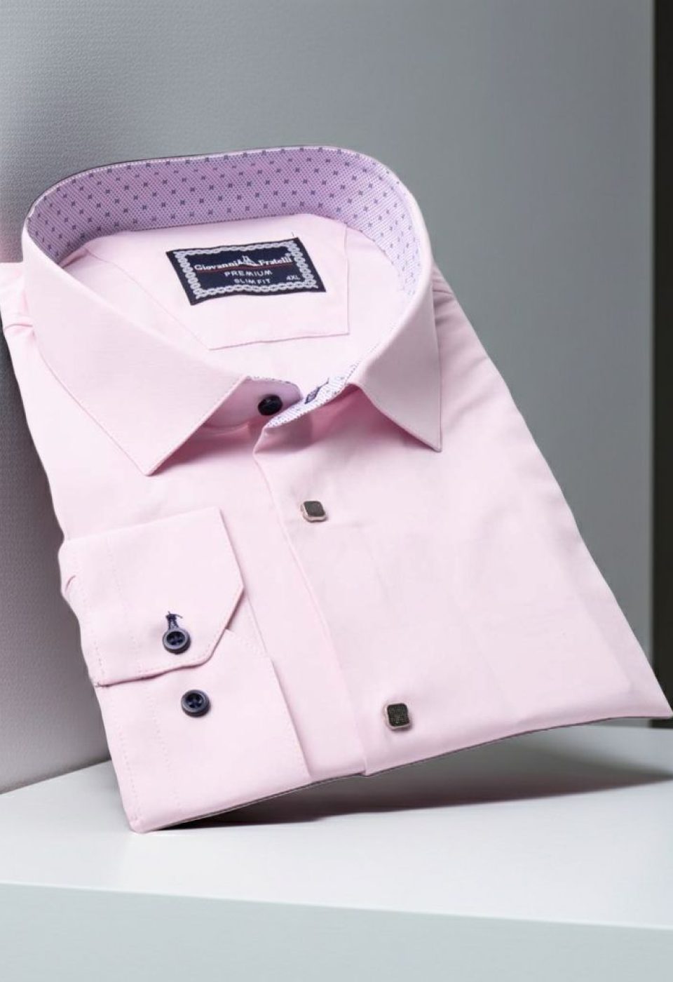 Büyük Beden Slim Fit Uzun Kol Düz Renk Saten Erkek Gömlek 4GMK313037009