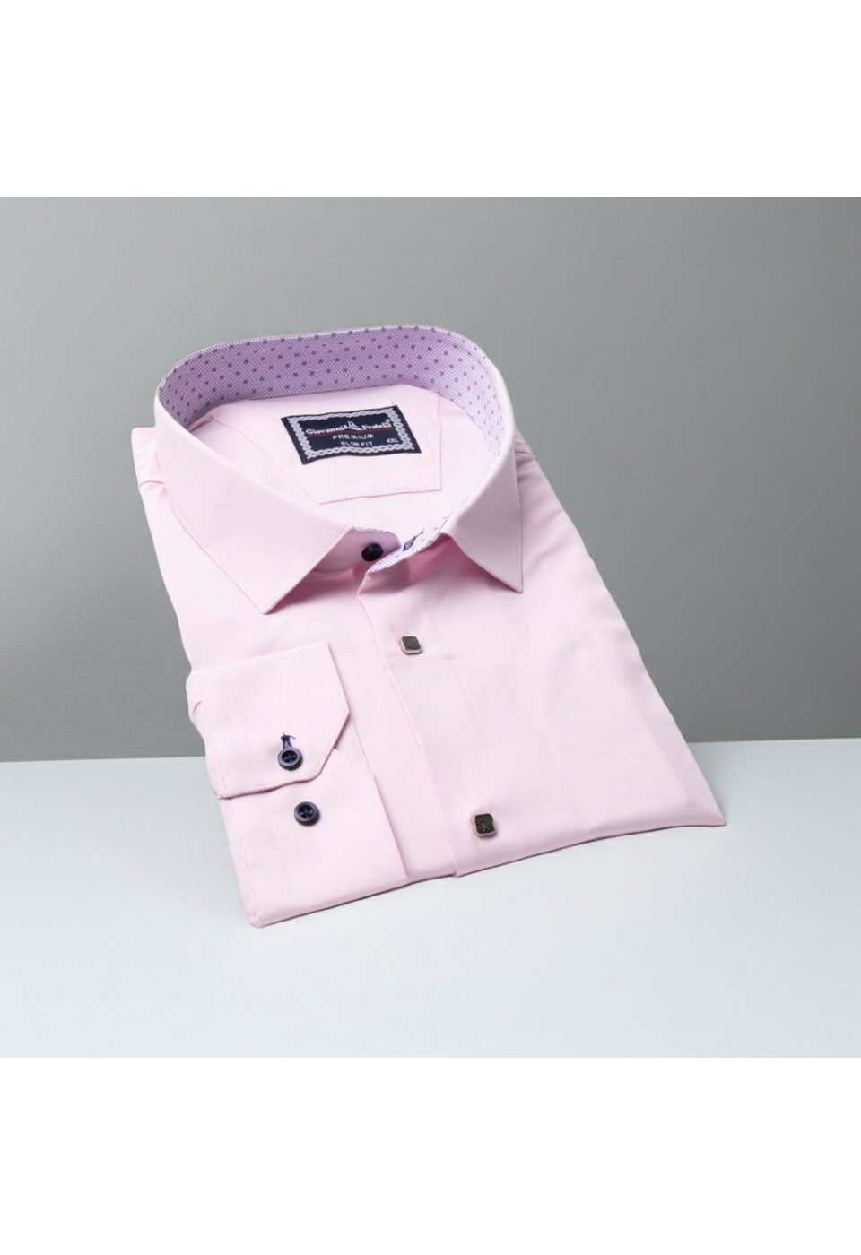 3037 BT CR SATIN 009 Büyük Beden Slim Fit Uzun Kol Düz Renk Saten Erkek Gömlek 4GMK313037009 - Giovanni Fratelli