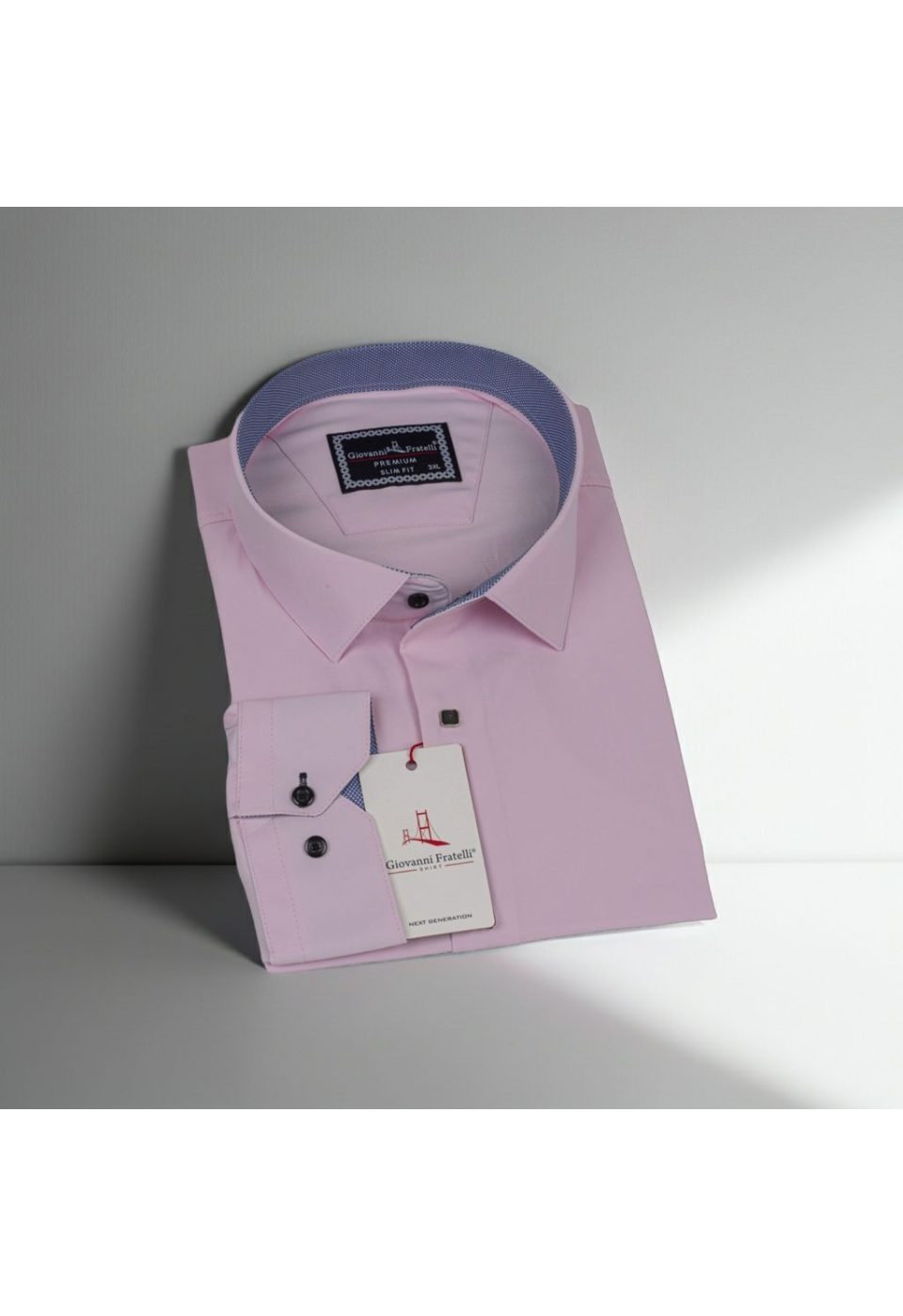 3037 BT CR SATIN 010 Büyük Beden Slim Fit Uzun Kol Düz Renk Saten Erkek Gömlek 4GMK313037010 - Giovanni Fratelli