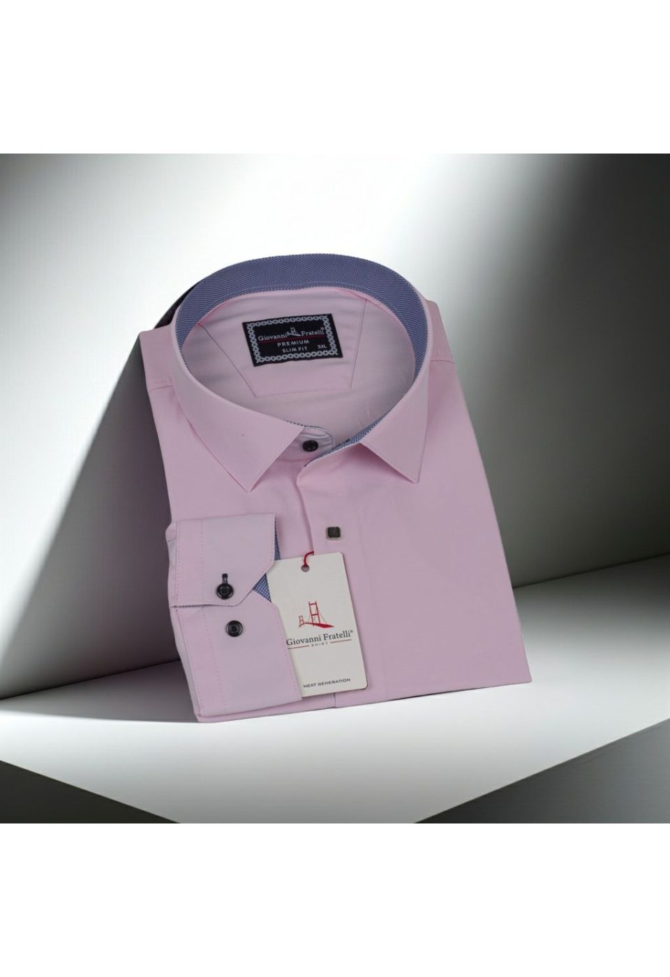 3037 BT CR SATIN 010 Büyük Beden Slim Fit Uzun Kol Düz Renk Saten Erkek Gömlek 4GMK313037010 - Giovanni Fratelli