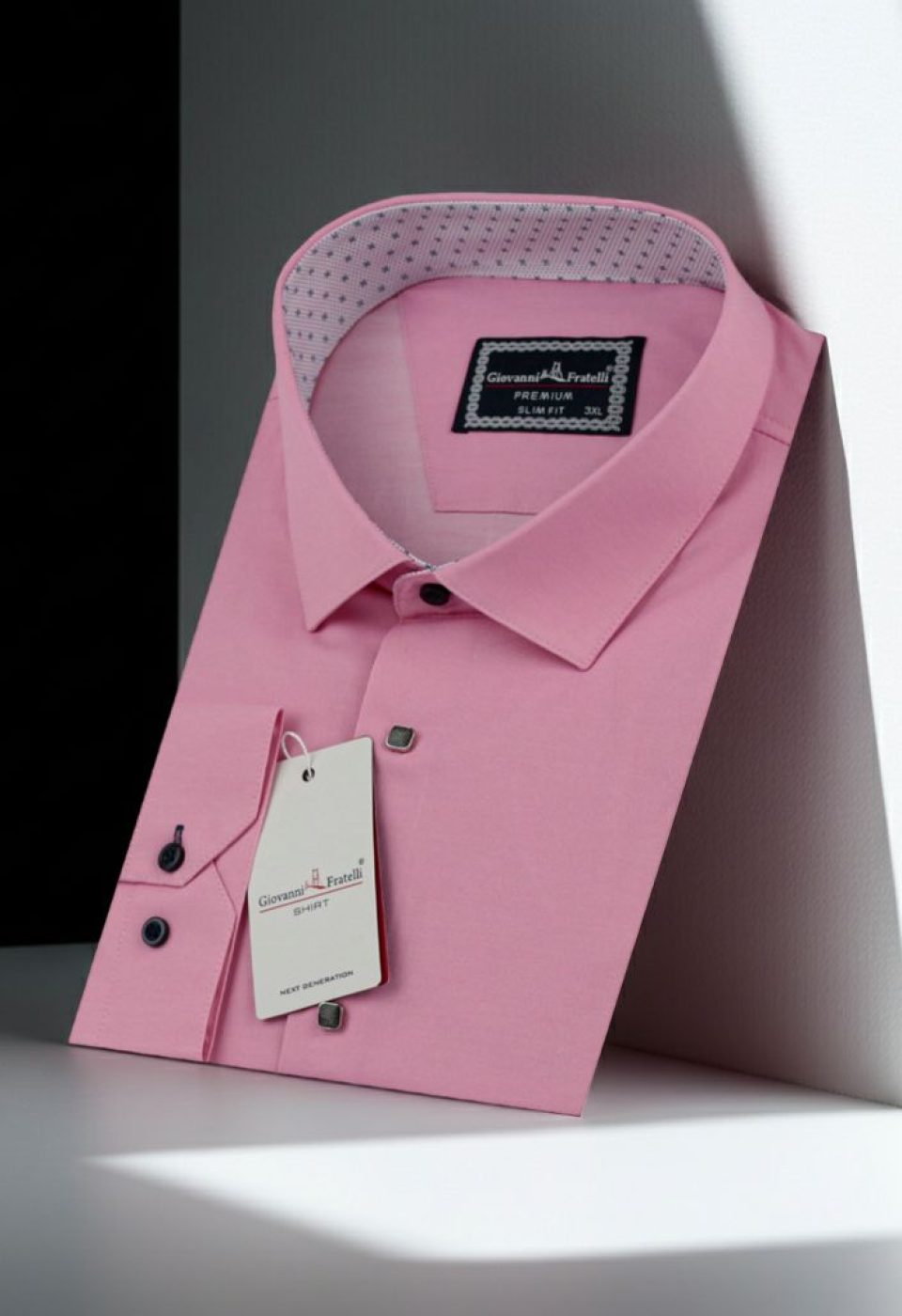 Büyük Beden Slim Fit Uzun Kol Düz Renk Saten Erkek Gömlek 4GMK313037012