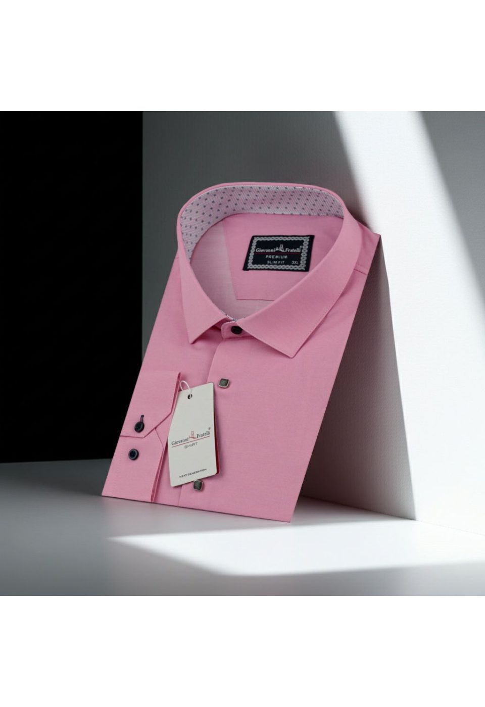 3037 BT CR SATIN 012 Büyük Beden Slim Fit Uzun Kol Düz Renk Saten Erkek Gömlek 4GMK313037012 - Giovanni Fratelli