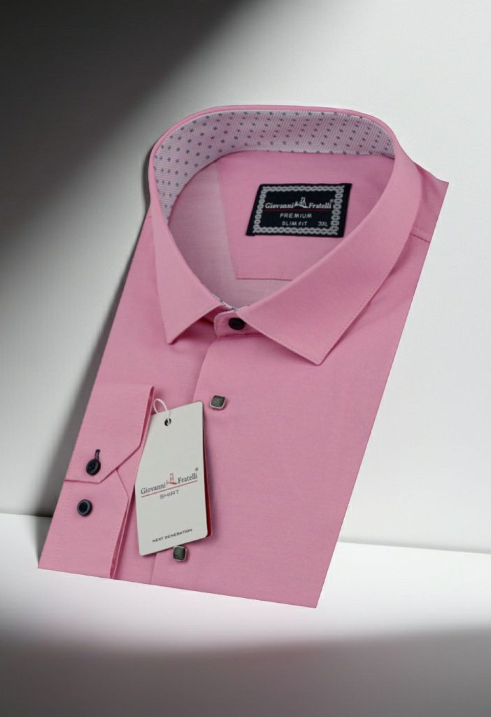 Büyük Beden Slim Fit Uzun Kol Düz Renk Saten Erkek Gömlek 4GMK313037012
