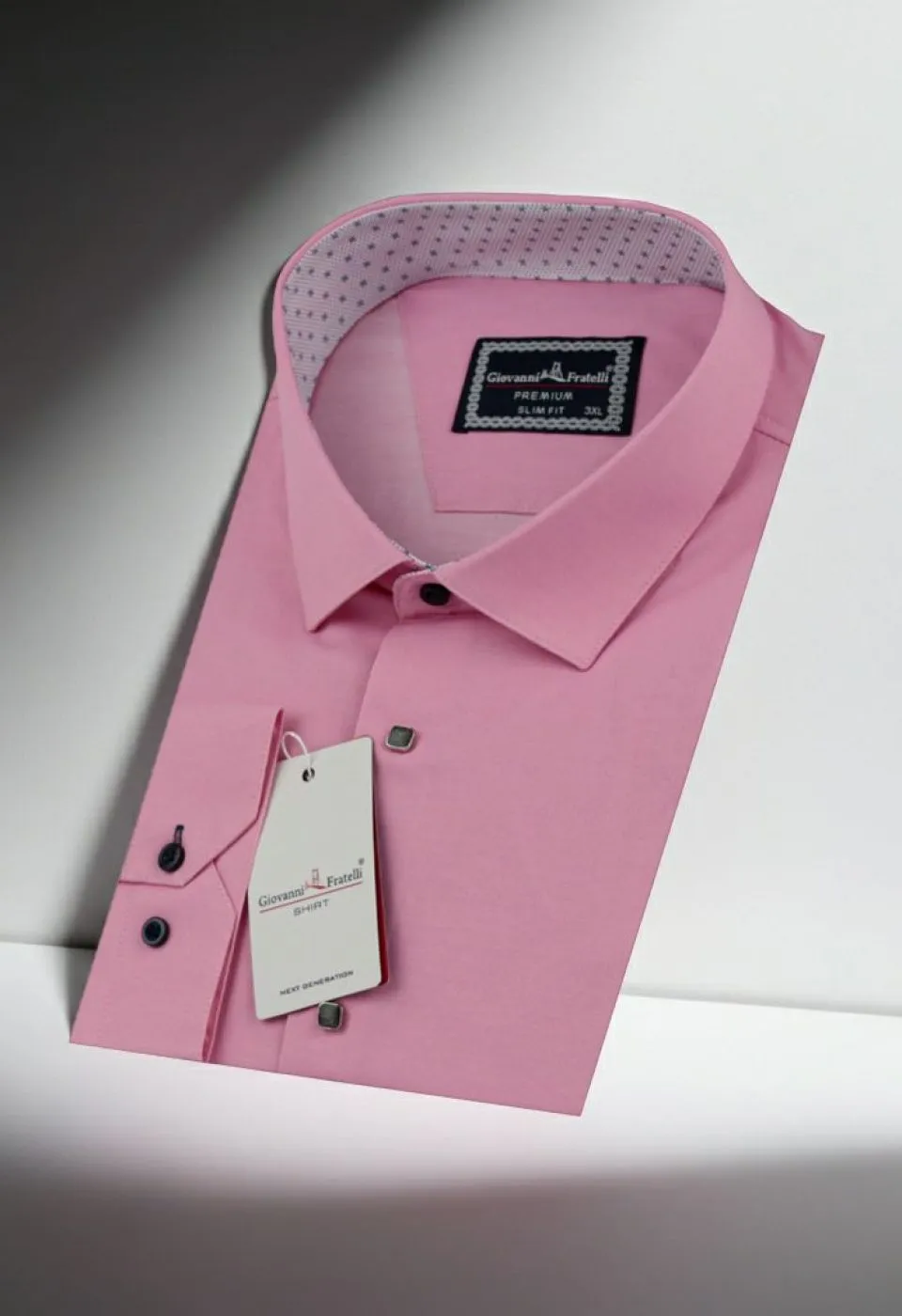 Büyük Beden Slim Fit Uzun Kol Düz Renk Saten Erkek Gömlek 4GMK313037012