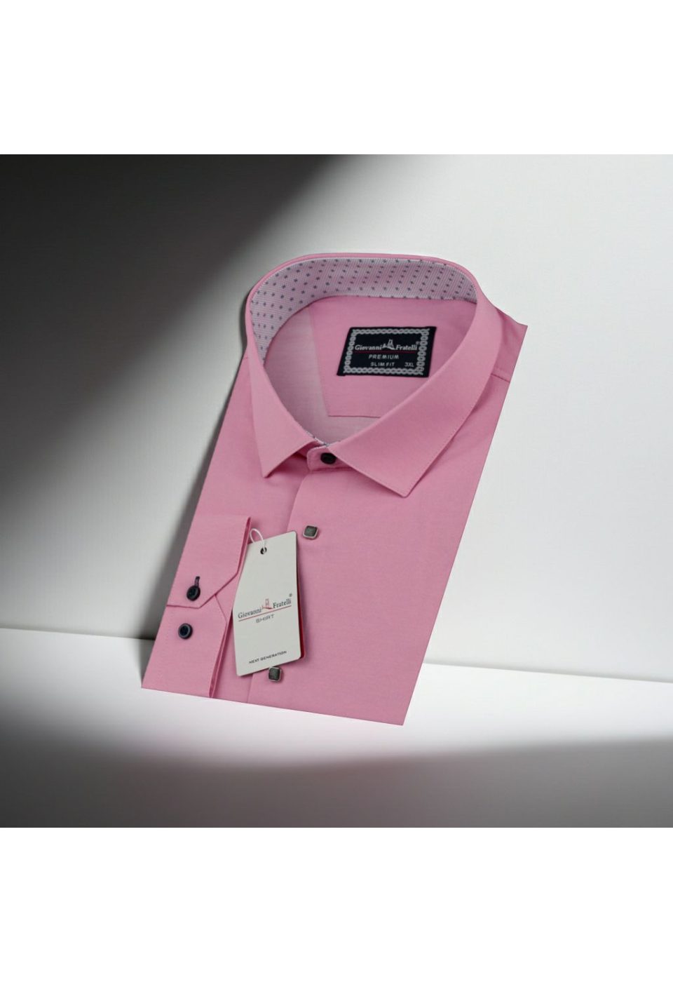 3037 BT CR SATIN 012 Büyük Beden Slim Fit Uzun Kol Düz Renk Saten Erkek Gömlek 4GMK313037012 - Giovanni Fratelli