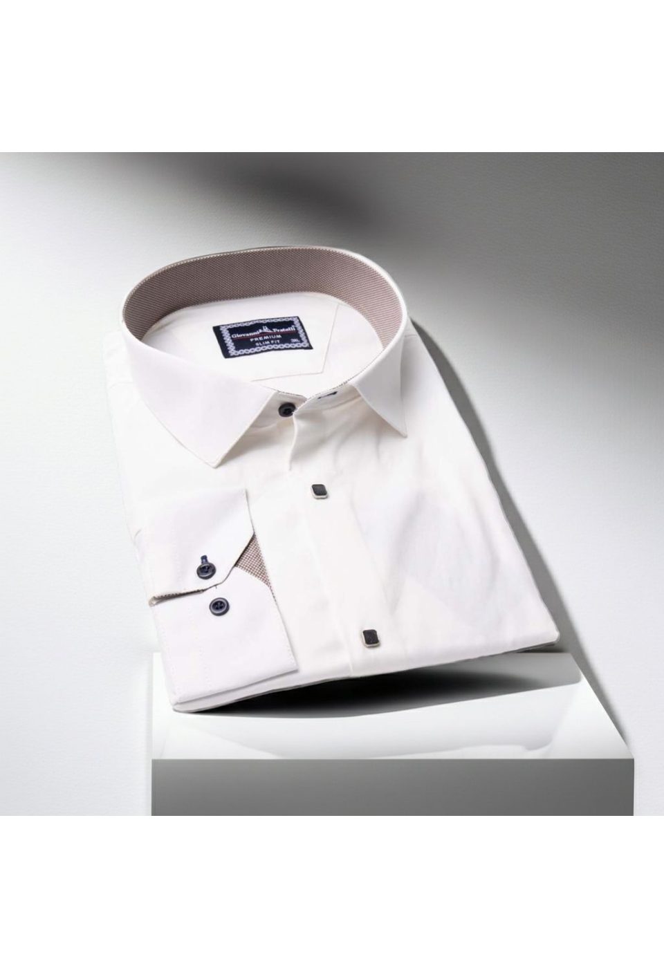 3037 BT CR SATIN 014 Büyük Beden Slim Fit Uzun Kol Düz Renk Saten Erkek Gömlek 4GMK313037014 - Giovanni Fratelli