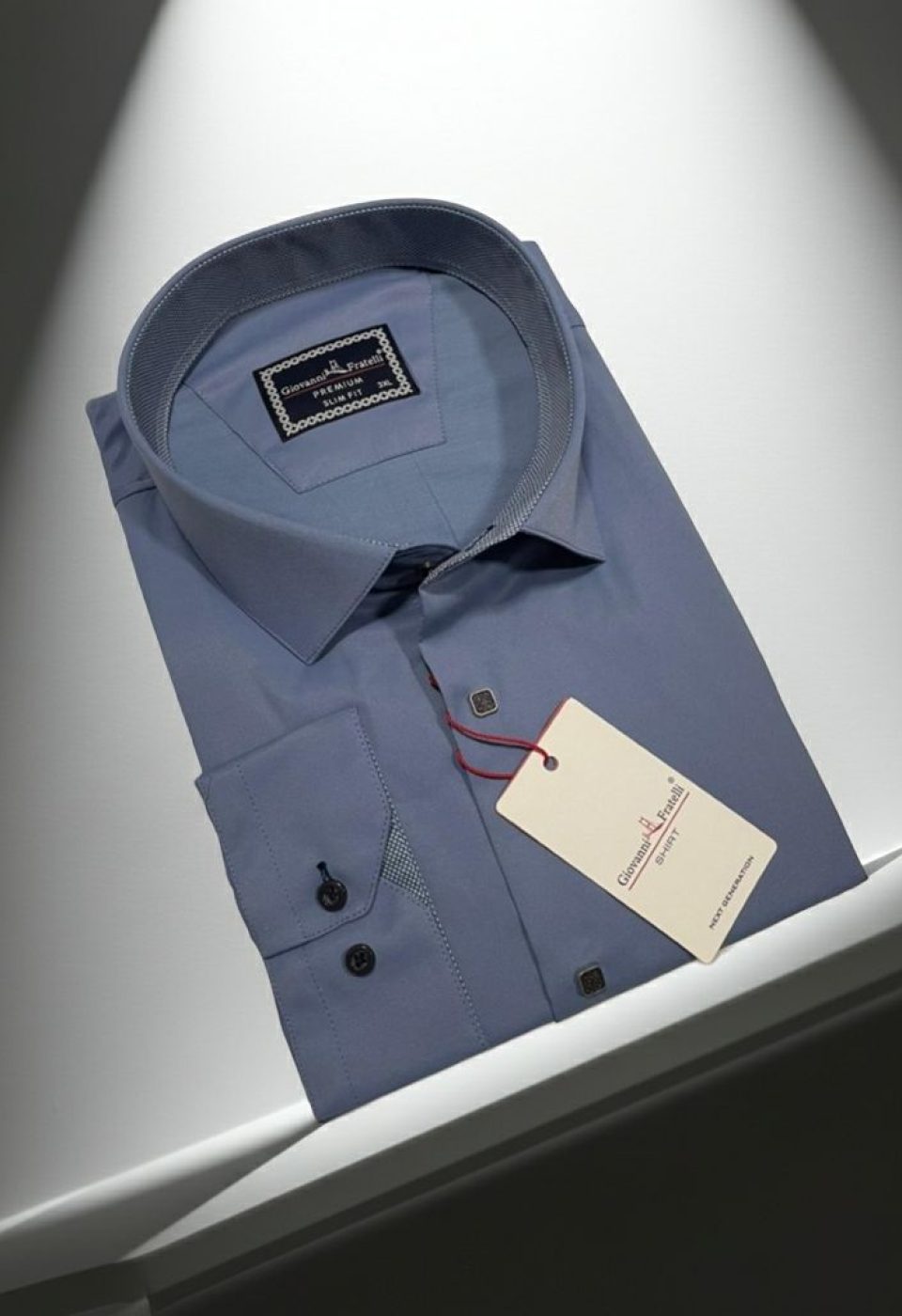 3037 BT CR SATIN 018 Büyük Beden Slim Fit Uzun Kol Düz Renk Saten Erkek Gömlek 4GMK313037018 - Giovanni Fratelli