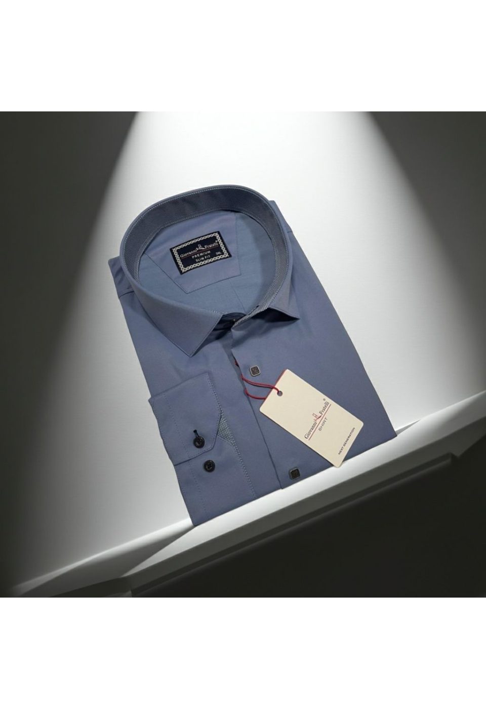 3037 BT CR SATIN 018 Büyük Beden Slim Fit Uzun Kol Düz Renk Saten Erkek Gömlek 4GMK313037018 - Giovanni Fratelli