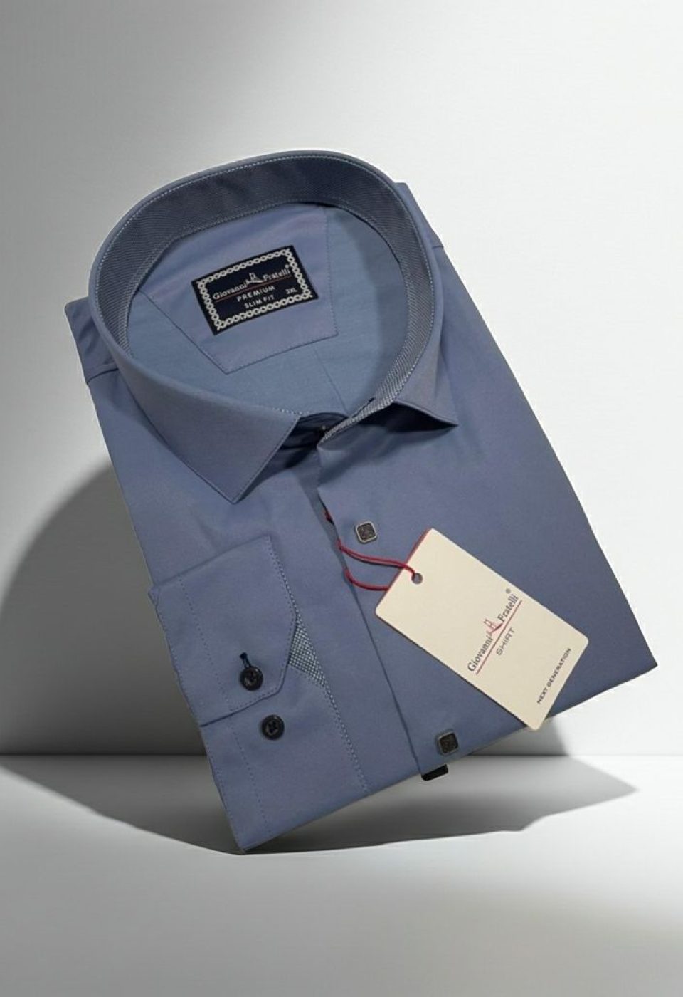 Büyük Beden Slim Fit Uzun Kol Düz Renk Saten Erkek Gömlek 4GMK313037018