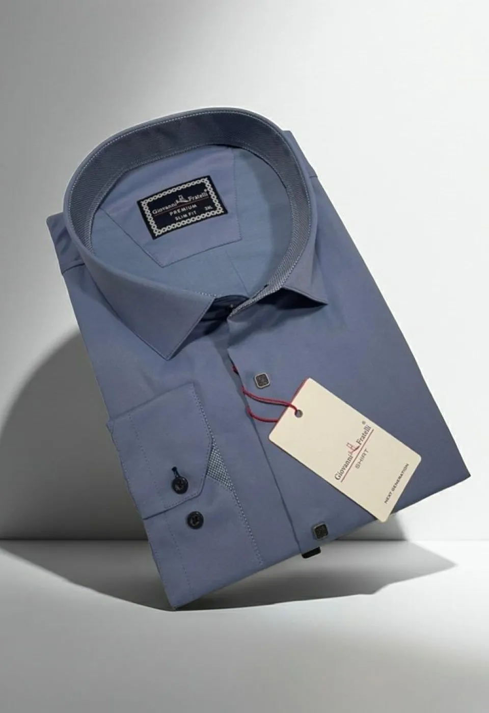 Büyük Beden Slim Fit Uzun Kol Düz Renk Saten Erkek Gömlek 4GMK313037018