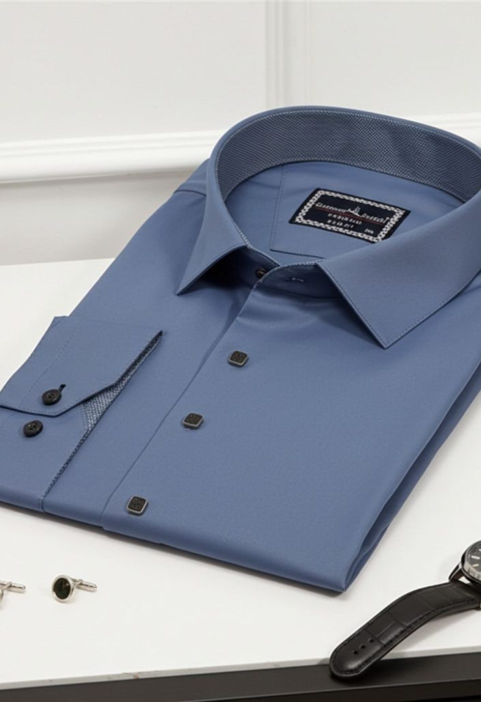 Büyük Beden Slim Fit Uzun Kol Düz Renk Saten Erkek Gömlek 4GMK313037018 Büyük Beden Slim Fit Uzun Kol Düz Renk Saten Erkek Gömlek 4GMK313037018