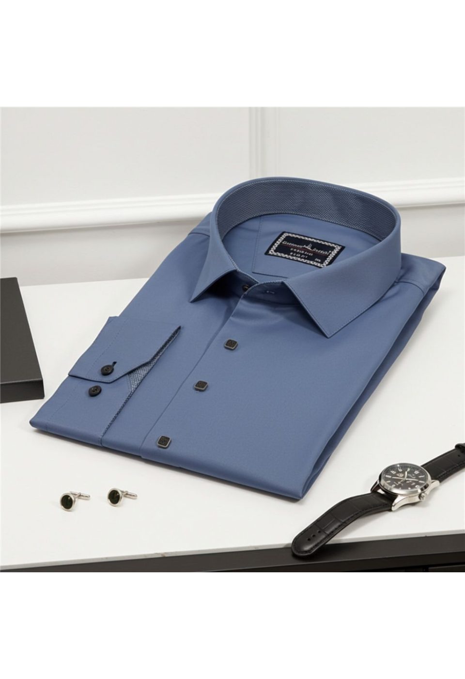 3037 BT CR SATIN 018 Büyük Beden Slim Fit Uzun Kol Düz Renk Saten Erkek Gömlek 4GMK313037018 - Giovanni Fratelli