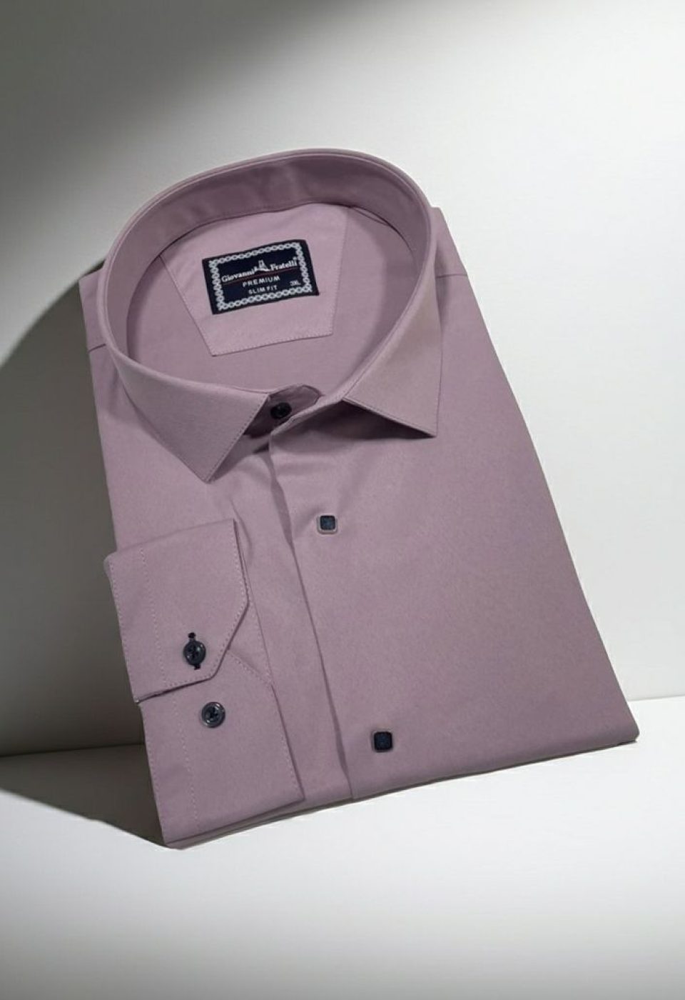 Büyük Beden Slim Fit Uzun Kol Düz Renk Saten Erkek Gömlek 4GMK313037023