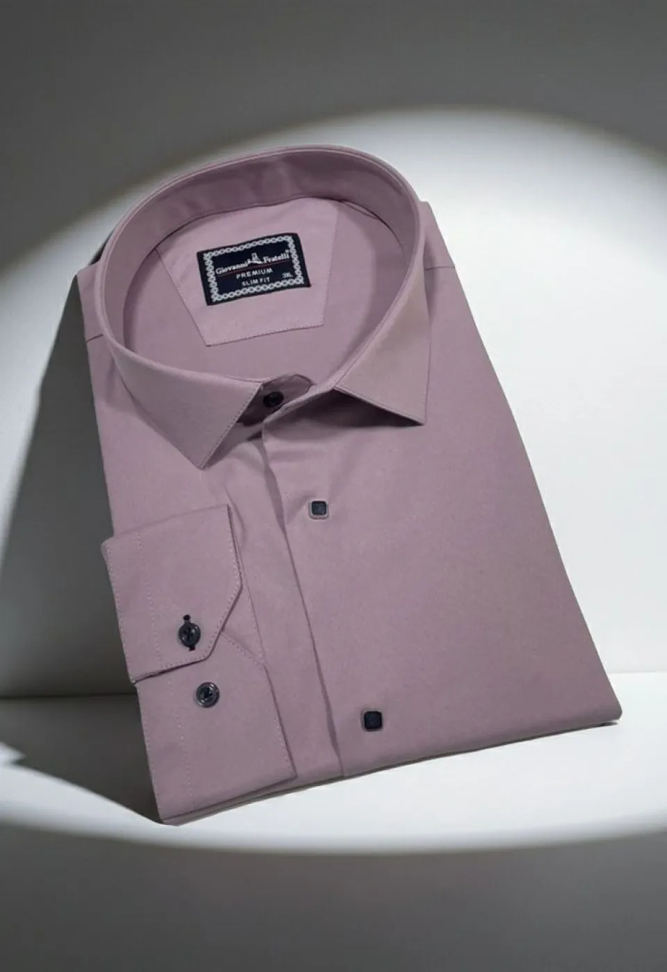 Büyük Beden Slim Fit Uzun Kol Düz Renk Saten Erkek Gömlek 4GMK313037023