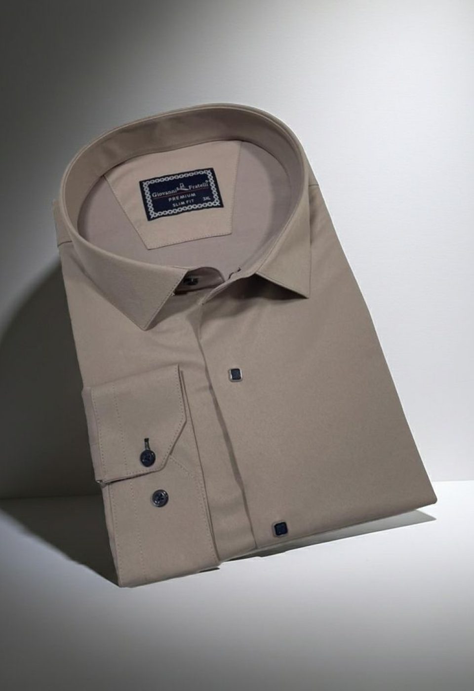 Büyük Beden Slim Fit Uzun Kol Düz Renk Saten Erkek Gömlek 4GMK313037024