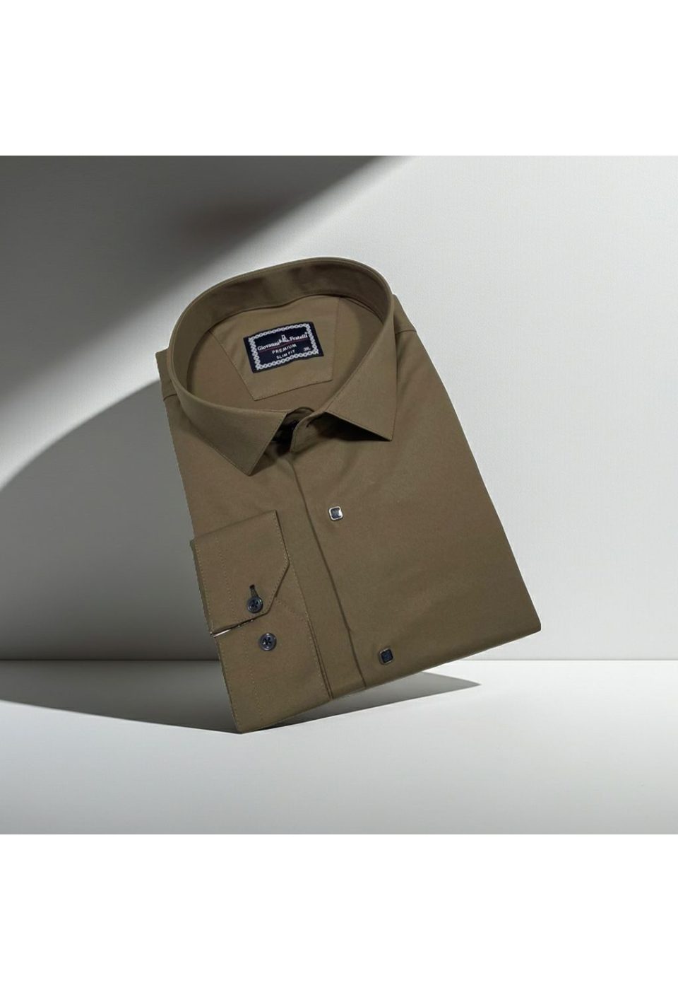3037 BT CR SATIN 025 Büyük Beden Slim Fit Uzun Kol Düz Renk Saten Erkek Gömlek 4GMK313037025 - Giovanni Fratelli