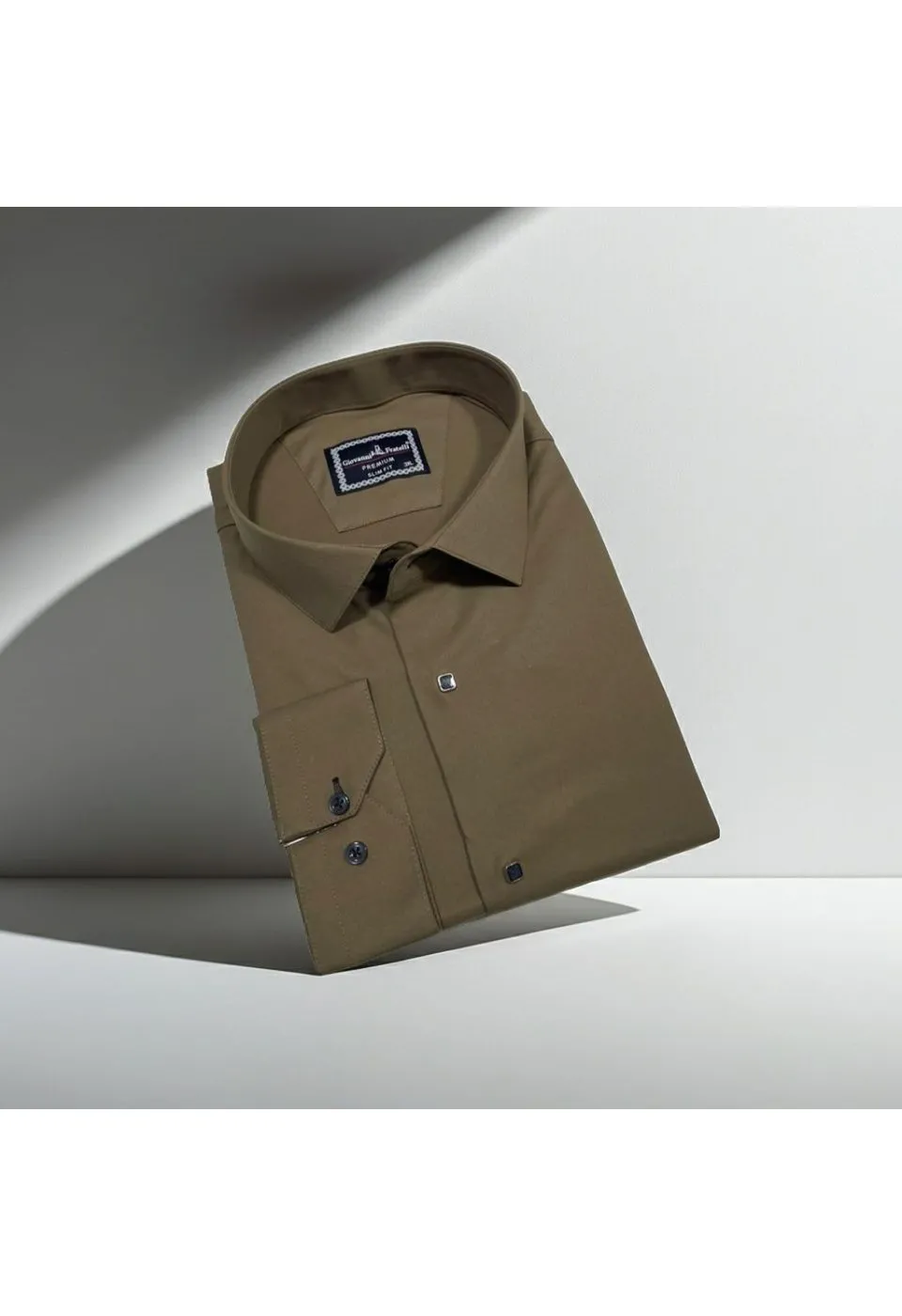 Büyük Beden Slim Fit Uzun Kol Düz Renk Saten Erkek Gömlek 4GMK313037025 - Giovanni Fratelli