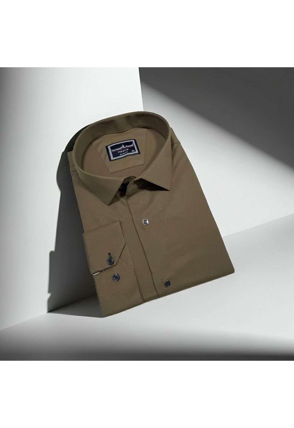 3037 BT CR SATIN 025 Büyük Beden Slim Fit Uzun Kol Düz Renk Saten Erkek Gömlek 4GMK313037025 - Giovanni Fratelli