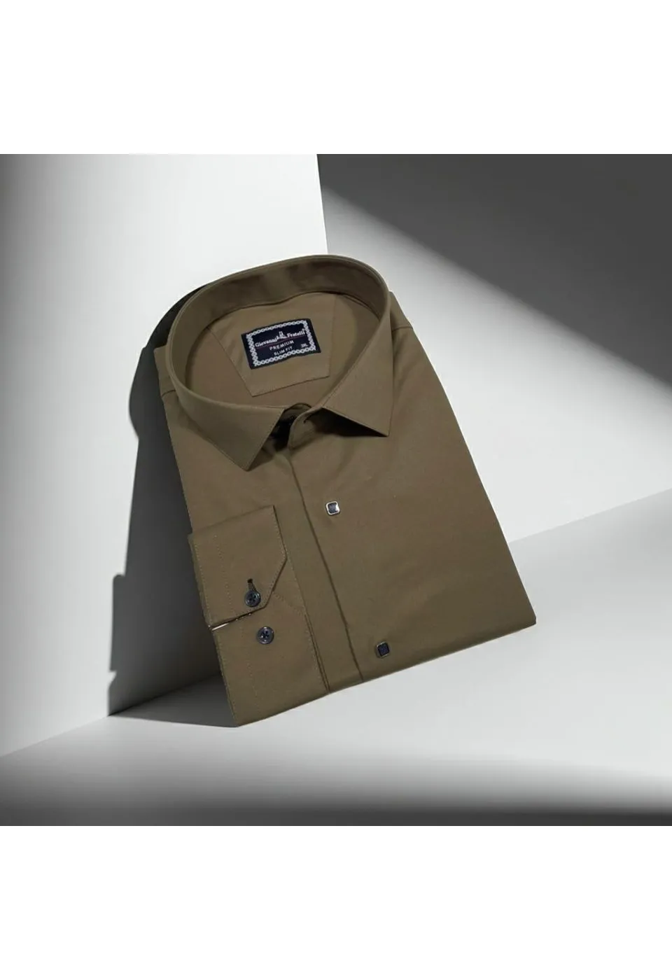 Büyük Beden Slim Fit Uzun Kol Düz Renk Saten Erkek Gömlek 4GMK313037025 - Giovanni Fratelli