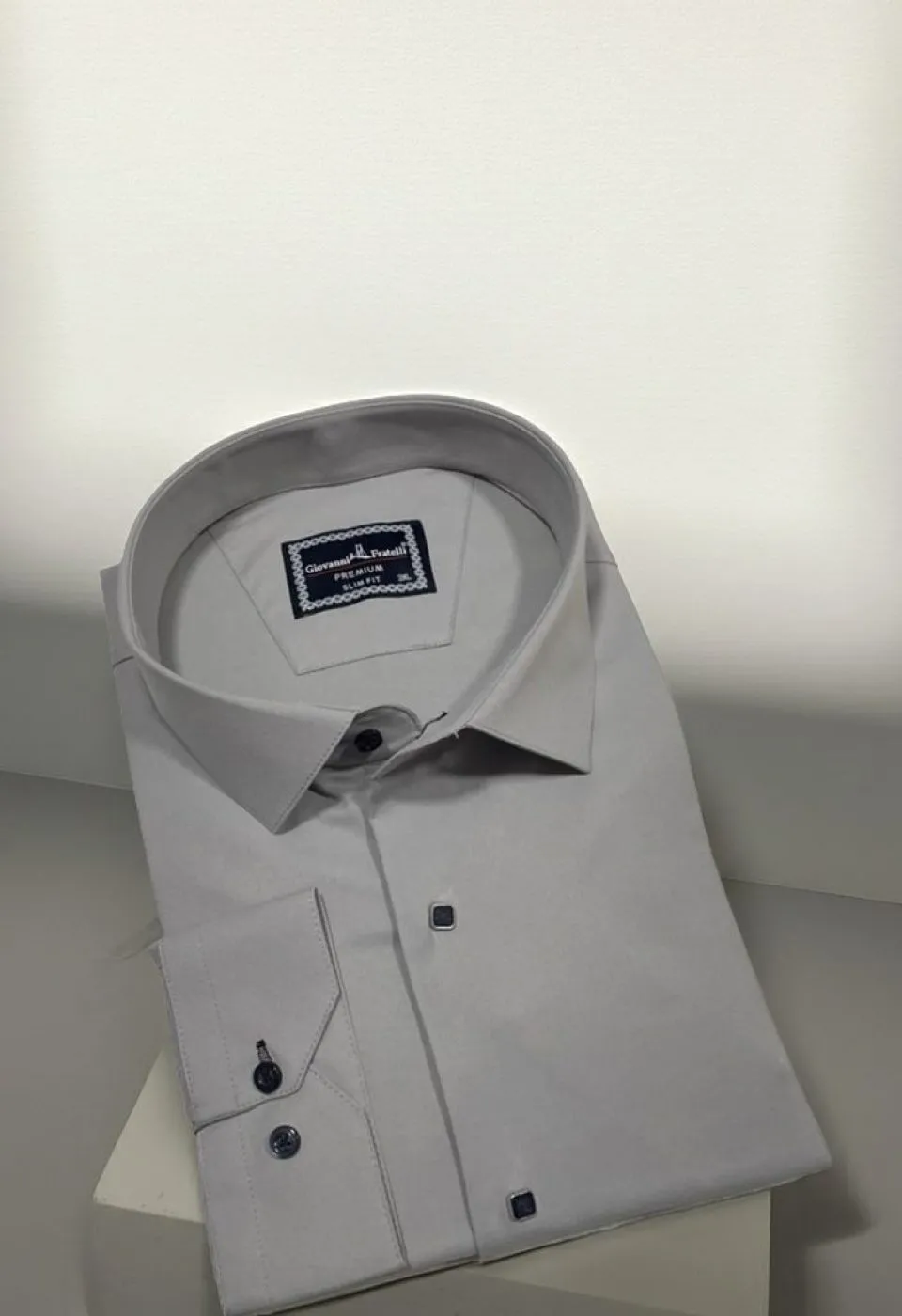 Büyük Beden Slim Fit Uzun Kol Düz Renk Saten Erkek Gömlek 4GMK313037026