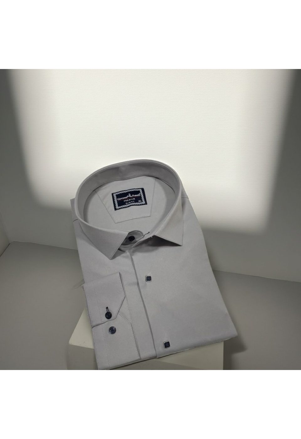 3037 BT CR SATIN 026 Büyük Beden Slim Fit Uzun Kol Düz Renk Saten Erkek Gömlek 4GMK313037026 - Giovanni Fratelli