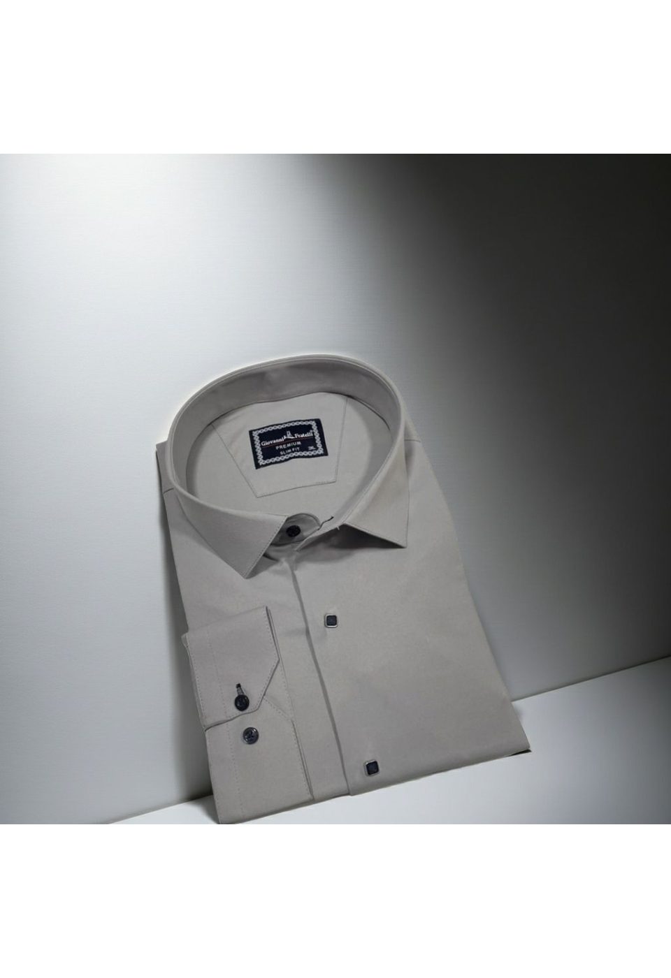 3037 BT CR SATIN 026 Büyük Beden Slim Fit Uzun Kol Düz Renk Saten Erkek Gömlek 4GMK313037026 - Giovanni Fratelli