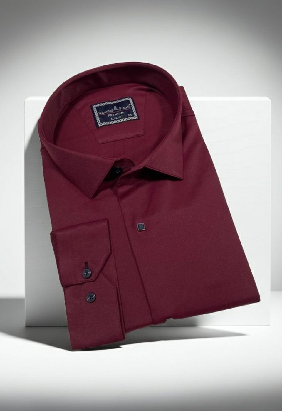 Büyük Beden Slim Fit Uzun Kol Düz Renk Saten Erkek Gömlek 4GMK313037027