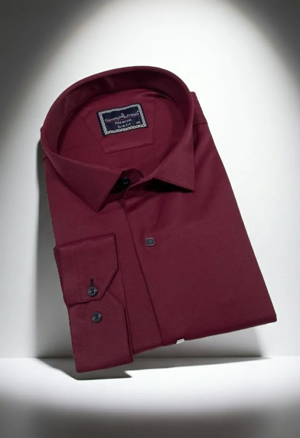 Büyük Beden Slim Fit Uzun Kol Düz Renk Saten Erkek Gömlek 4GMK313037027