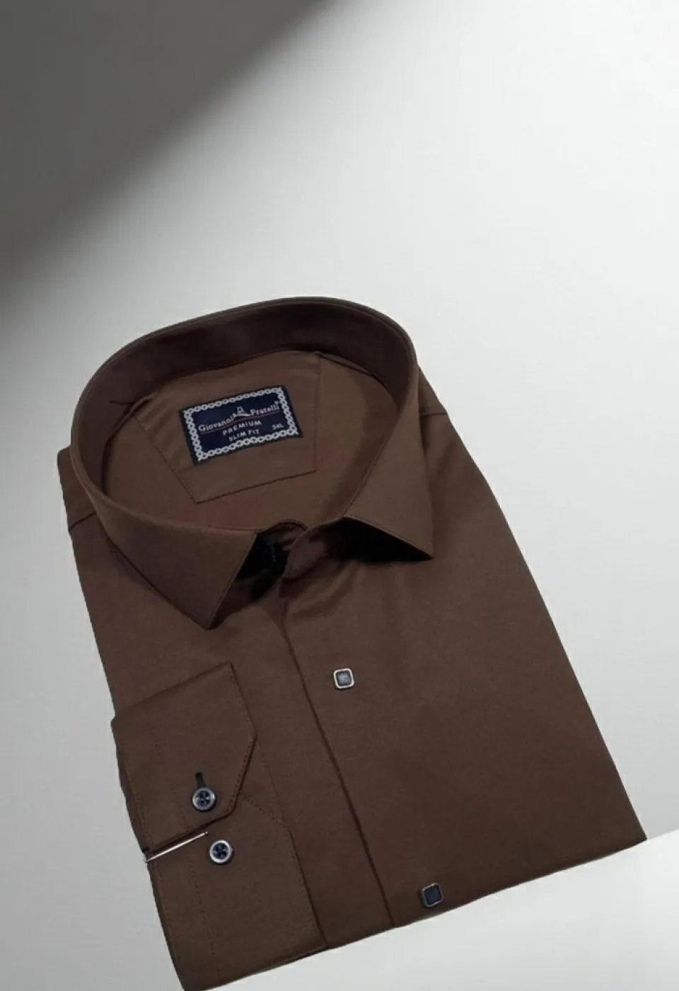 Büyük Beden Slim Fit Uzun Kol Düz Renk Saten Erkek Gömlek 4GMK313037028