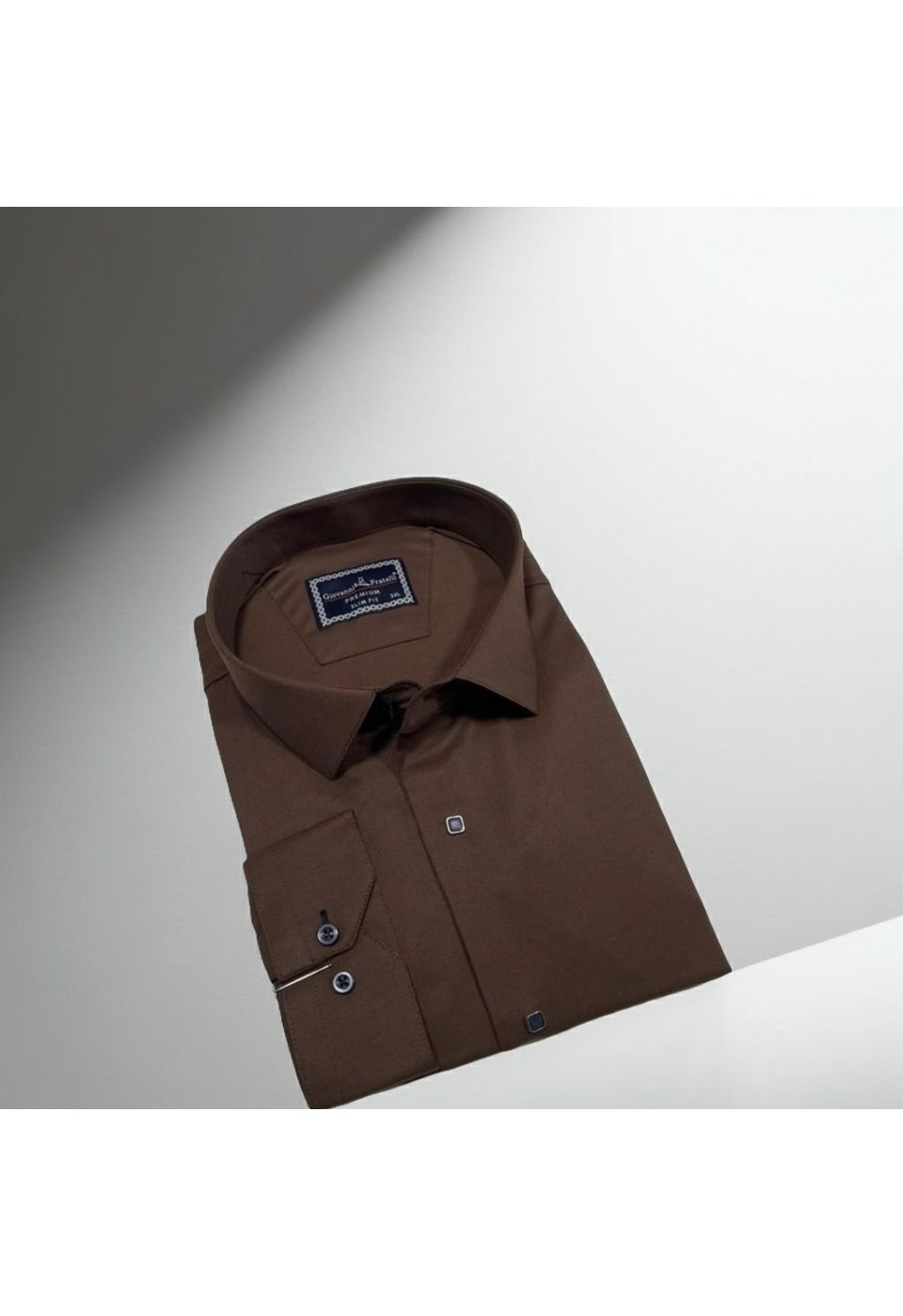 3037 BT CR SATIN 028 Büyük Beden Slim Fit Uzun Kol Düz Renk Saten Erkek Gömlek 4GMK313037028 - Giovanni Fratelli